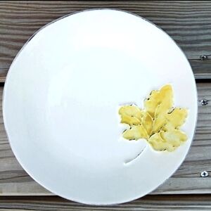 🍽 Maioliche Jessica-Made in Italy- "Rustic Leaf" 9" Dinner Plate⭐️RARE FIND!